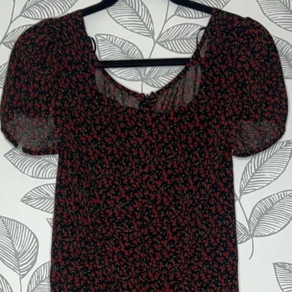 Victoria + Sofia Mini Dress S NWT Black Red Floral Tie Hem Lingerie Slip Style - Picture 11 of 11